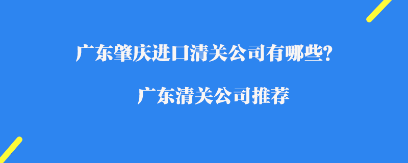 廣東肇慶進(jìn)口清關(guān)公司有哪些？廣東清關(guān)公司推薦