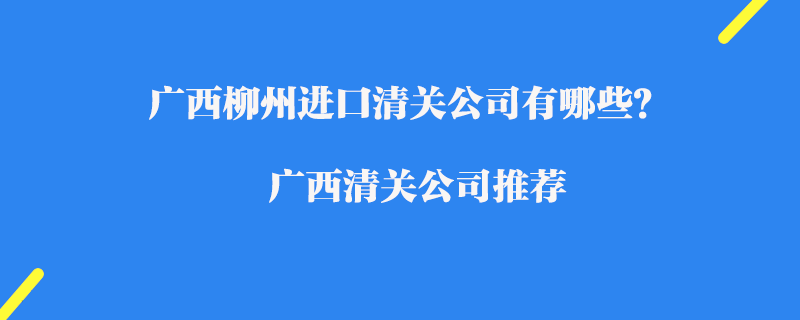 廣西柳州進(jìn)口清關(guān)公司有哪些？廣西清關(guān)公司推薦