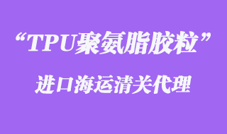 TPU聚氨脂膠粒進(jìn)口海運(yùn)清關(guān)代理